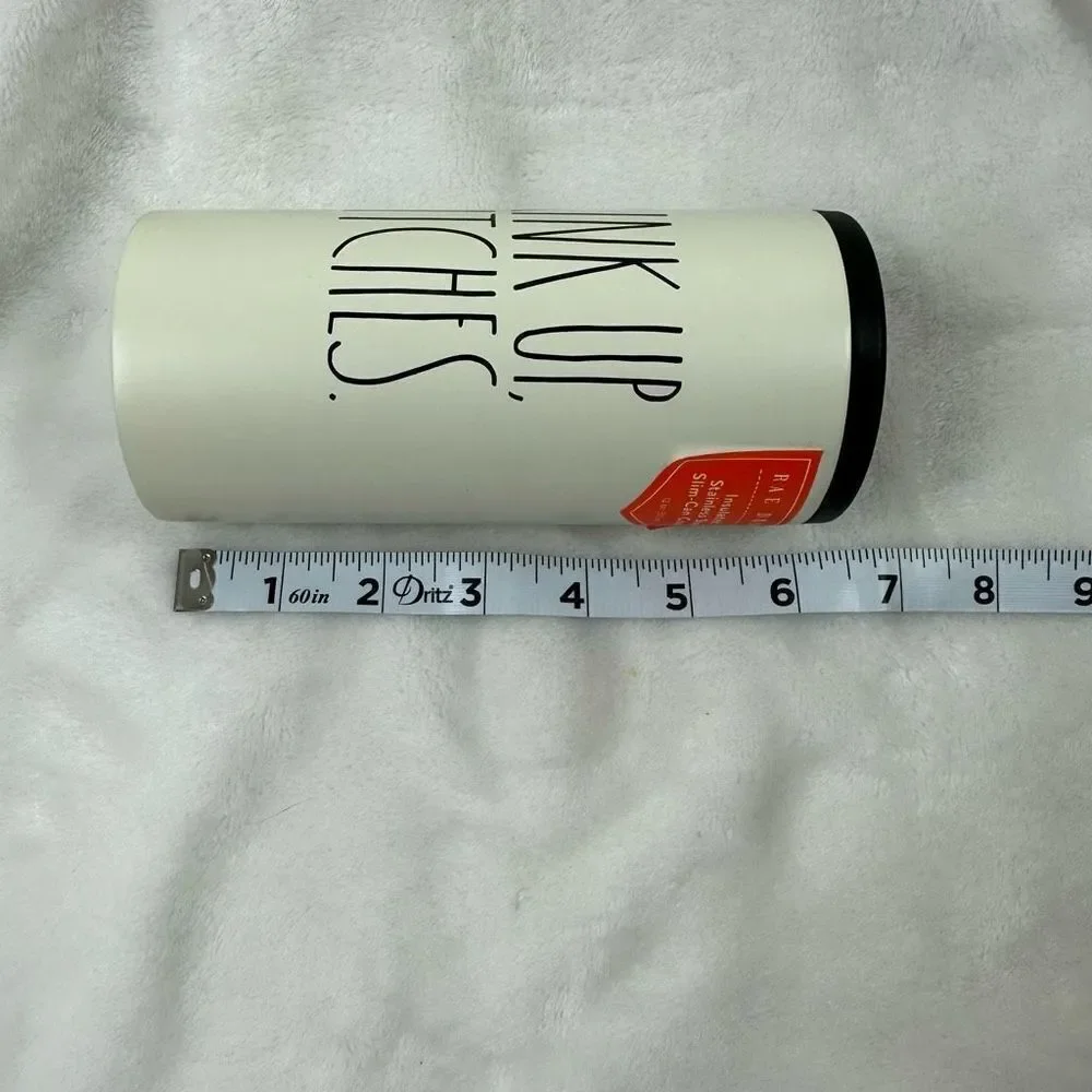 Rae Dunn Halloween DRINK UP WITCHES White Insulated Slim Can Cooler‎